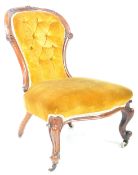 19TH CENTURY VICTORIAN WALNUT BUTTON BACK ARMCHAIR