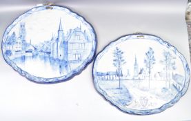 PAIR FO 19TH CENTURY DUTCH DELFT PAINTED PLAQUES