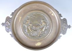 19TH CENTURY FRENCH BRONZE ANTIQUE TAZZA BY E PICAULT