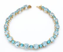 9ct Gold Topaz & Apatite Bracelet