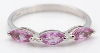 18ct White Gold & Padparadacha Sapphire Ring