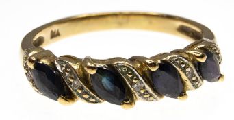 A 9ct Gold Sapphire & Diamond Band Ring