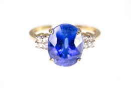 9ct Gold Kyanite & White Sapphire Ring