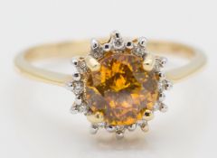 18ct Gold Sphalerite & Diamond Ring