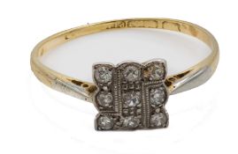 A 1920’s 18Ct Gold And Platinum Diamond Ring