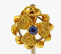 15CT GOLD AND SAPPHIRE CASED STICK PIN