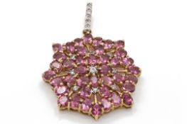Pink Tourmaline & Zircon Necklace Pendant