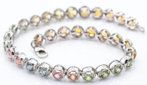 9ct Gold & Fancy Colour Sapphire Bracelet