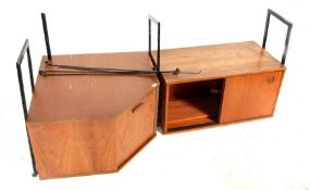 MID CENTURY TEAK WOOD LADDERAX TYPE SECTIONAL WALL