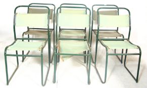 SIX MID 20TH CENTURY INDUSTRIAL METAL STACKING CHA