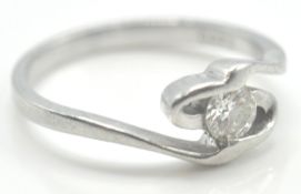 PLATINUM AND DIAMOND CROSSOVER RING