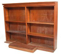 EARLY 20TH CENTURY LARGE OAK DOUBLE WINDOW BOOKCAS