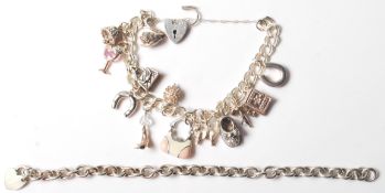 SILVER CHARM BRACELET WITH A CHUNKY LINK BRACELET
