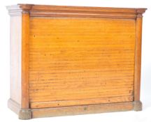 LATE 19TH CENTURY VICTORIAN GOLDEN OAK TAMBOR CABINET