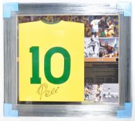 PELE - BRAZILIAN FOOTBALLING LEGEND - AUTOGRAPHED FOOTBALL SHIRT