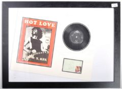 T-REX - MARC BOLAN - RARE AUTOGRAPHED ALBUM PAGE DISPLAY
