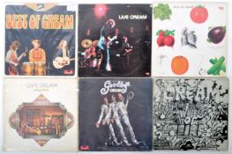CREAM - GROUP OF SIX VINYL RECORD ALBUMS