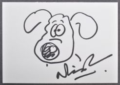 WALLACE & GROMIT - NICK PARK - AUTOGRAPHED SKETCH