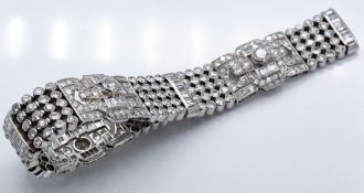 A French 18ct Gold & Platinum Diamond Bracelet