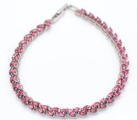 9ct Gold & Pink Tourmaline Bracelet