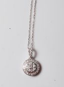 18CT WHITE GOLD AND DIAMOND PENDANT NECKLACE