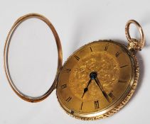 JOSEPH PENLINGTON 18CT GOLD AND ENAMEL POCKET WATCH