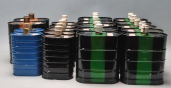 COLLECTION OF 19 VINTAGE RETRO INDUSTRIAL MILITARY CANISTERS FOR GAS MASKS