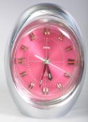 SPACE AGE CORAL JAPANESE OVAL EGG ALARM DESK CLOCK