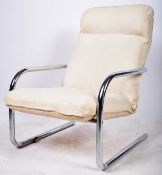 RETRO CHROME TUBULAR FRAMED ARMCHAIR