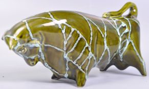 TRENTHAM POTTERY 1960'S CERAMIC BULL FIGURINE