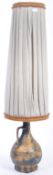 LARGE AND IMPRESSIVE POTTERY FLOOR LAMP WITH SHADE