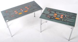 RETRO TILE TOP CHROME NEST OF TABLES