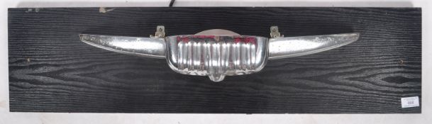 MID CENTURY CHROMED REAR CAR LIGHT MOUNTED ON BOARD