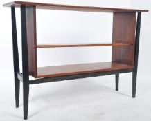 MID CENTURY TEAK WOOD OPEN BOOKCASE / DISPLAY BOARD