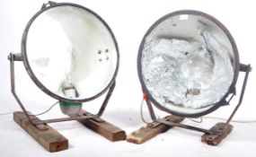 TWO EARLY 20TH CENTURY WWII LANDING LIGHT STRIP SWIVEL LIGHTS