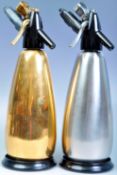 BOC SPARKLETS PAIR OF SODA SIPHONS IN GOLD AND SILVER