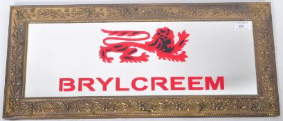 BRYLCREEM BRASS FRAMED ORIGINAL ADVERTISING MIRROR