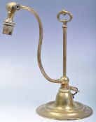ANTIQUE BRASS SWAN NECK TABLE / DESK LAMP LIGHT