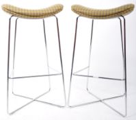 FROVI - PAIR OF CHROMED FRAMED BAR / BREAKFAST STOOLS