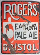 ROGERS EAST INDIA PALE ALE - BRISTOL - ENAMEL ADVERTISING SIGN