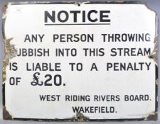 NOTICE - ORIGINAL ENAMEL ADVERTISING SIGN
