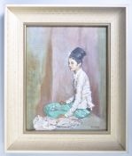 OIL ON BOARD PAINTING OF THE PRINCESS OF BURMA AFTER GERALD KELLY