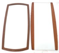 TWO RETRO VINTAGE 1960'S TEAK WOOD WALL MIRRORS