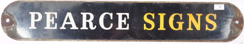 EARLY 20TH CENTURY PEARCE SIGNS ENAMEL PORCELAIN SHOP SIGN