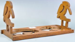 VINTAGE OAK METAMORPHIC CHILDS FOLDING BOOK TROUGH
