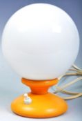 VINTAGE 1960S TABLE GLOBE MILK GLASS LAMP