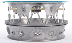 BESPOKE GLASS AND METAL RED ARROWS ENGINE CASING TABLE