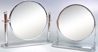 TWO RETRO CHROME DRESSING TABLE MIRRORS