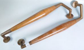PAIR OF LARGE WOODEN RETRO STYLE DOOR HANDLES