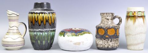 COLLECTION OF RETRO WEST GERMAN FAT LAVA VASES
